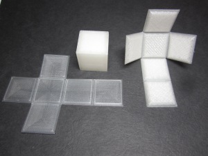3D printed foldable cube.