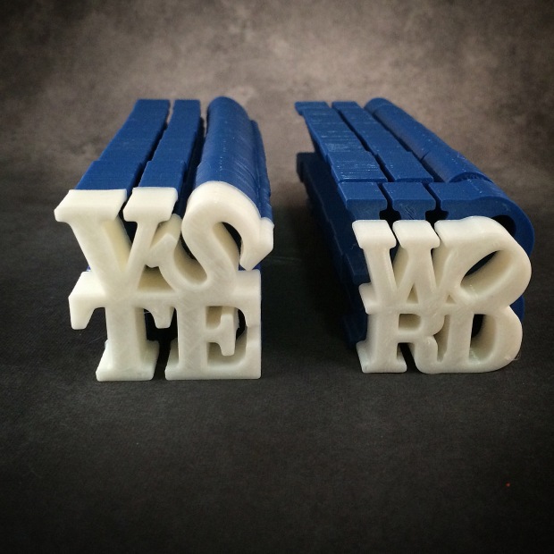 Isaac Budmen: @ibudmen Artist, Designer and Inventor WORD Sculpture http://www.thingiverse.com/thing:305087 Customizable design inspired by Robert Indiana's renowned 'LOVE' sculpture. http://teambudmen.com/